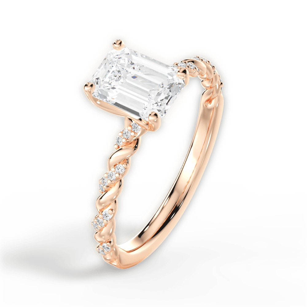 14kt Rose Gold/18kt Rose Gold/emerald/perspective