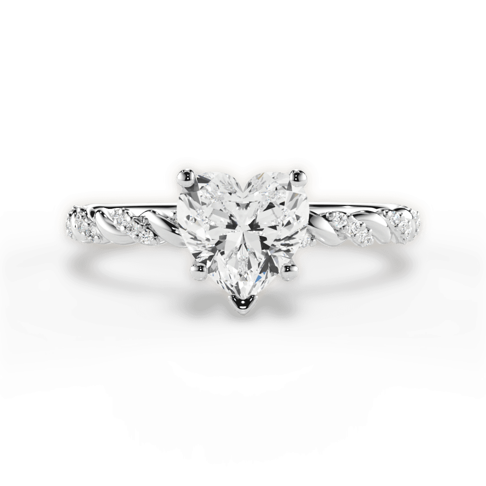 14kt White Gold/18kt White Gold/Platinum/heart/top