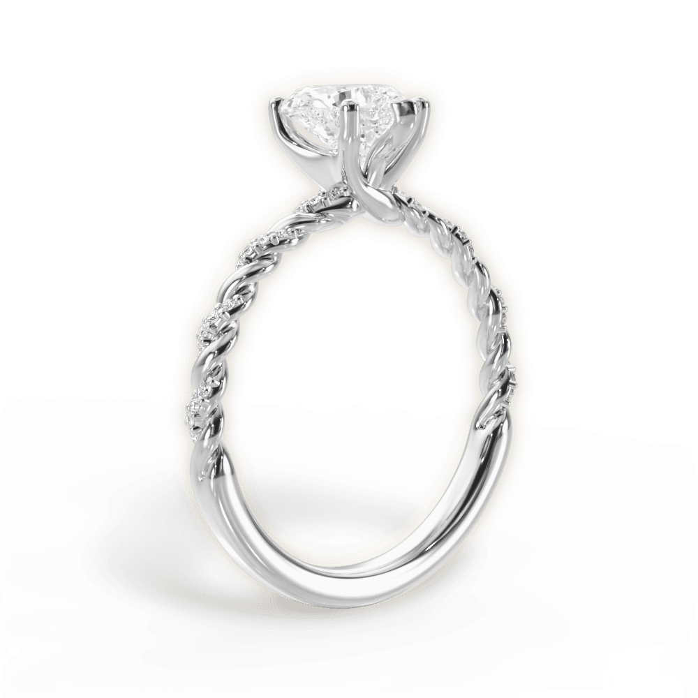 14kt White Gold/18kt White Gold/Platinum/heart/front