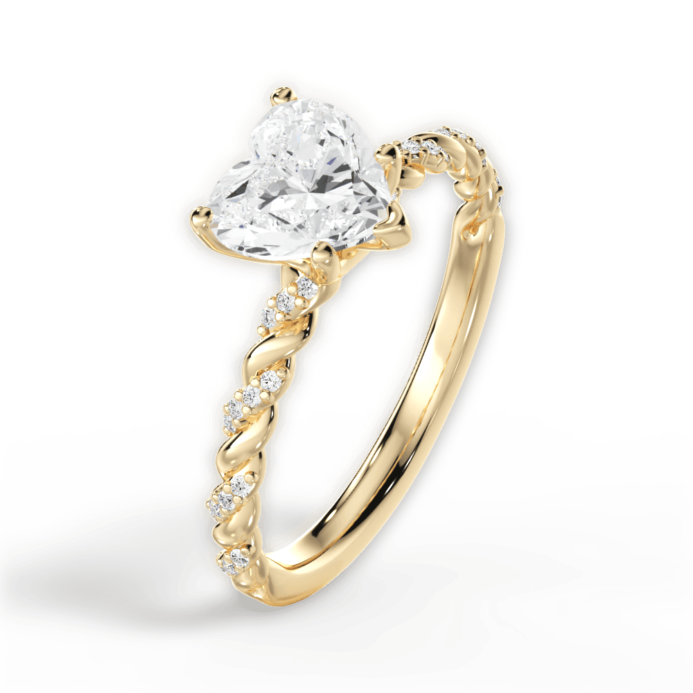 14kt Yellow Gold/18kt Yellow Gold/heart/perspective