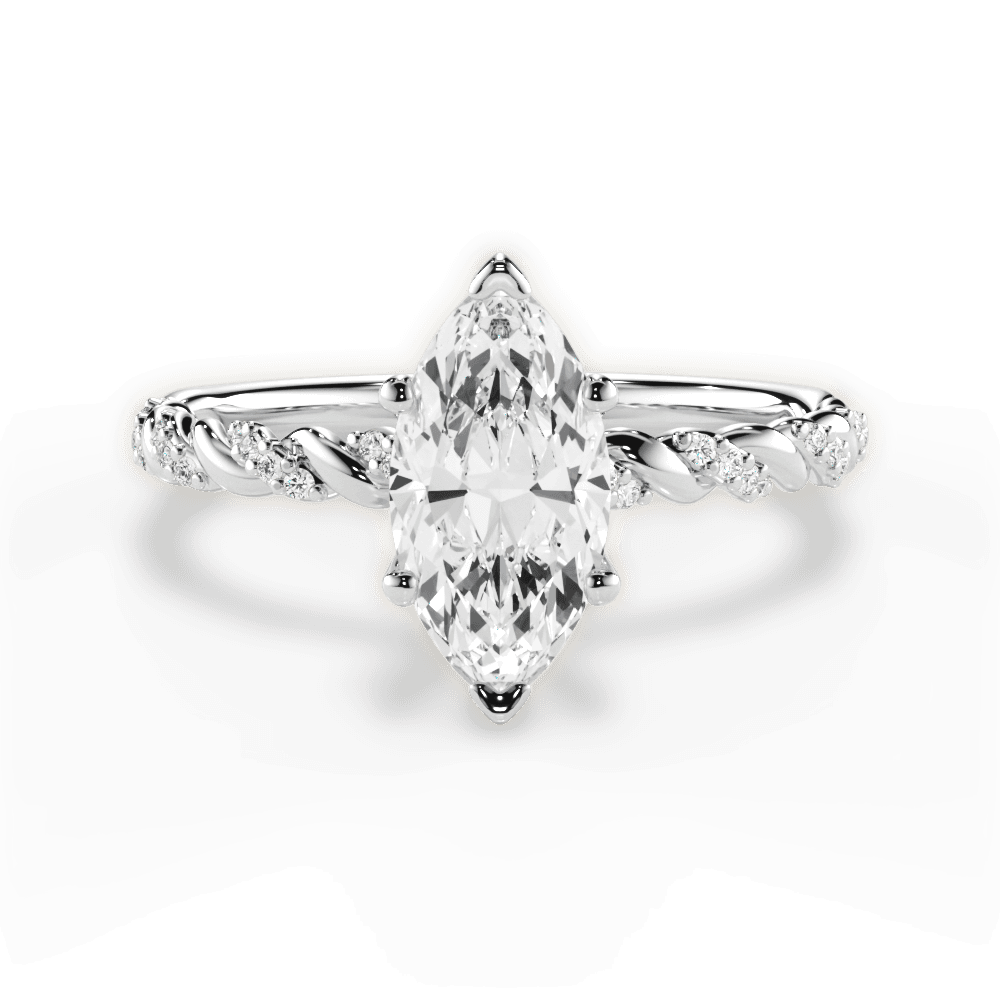 14kt White Gold/18kt White Gold/Platinum/marquise/top