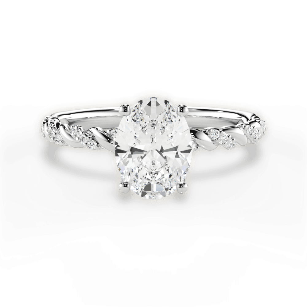 14kt White Gold/18kt White Gold/Platinum/oval/top