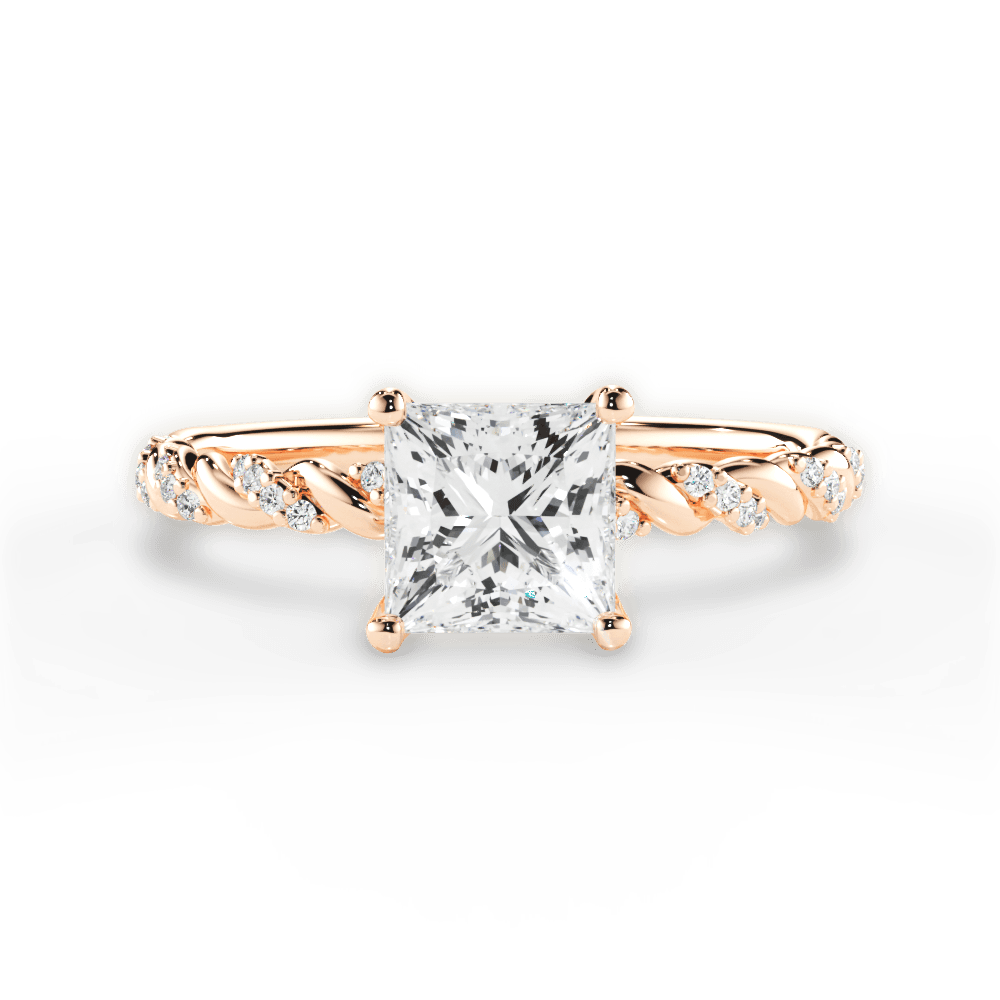 14kt Rose Gold/18kt Rose Gold/princess/top