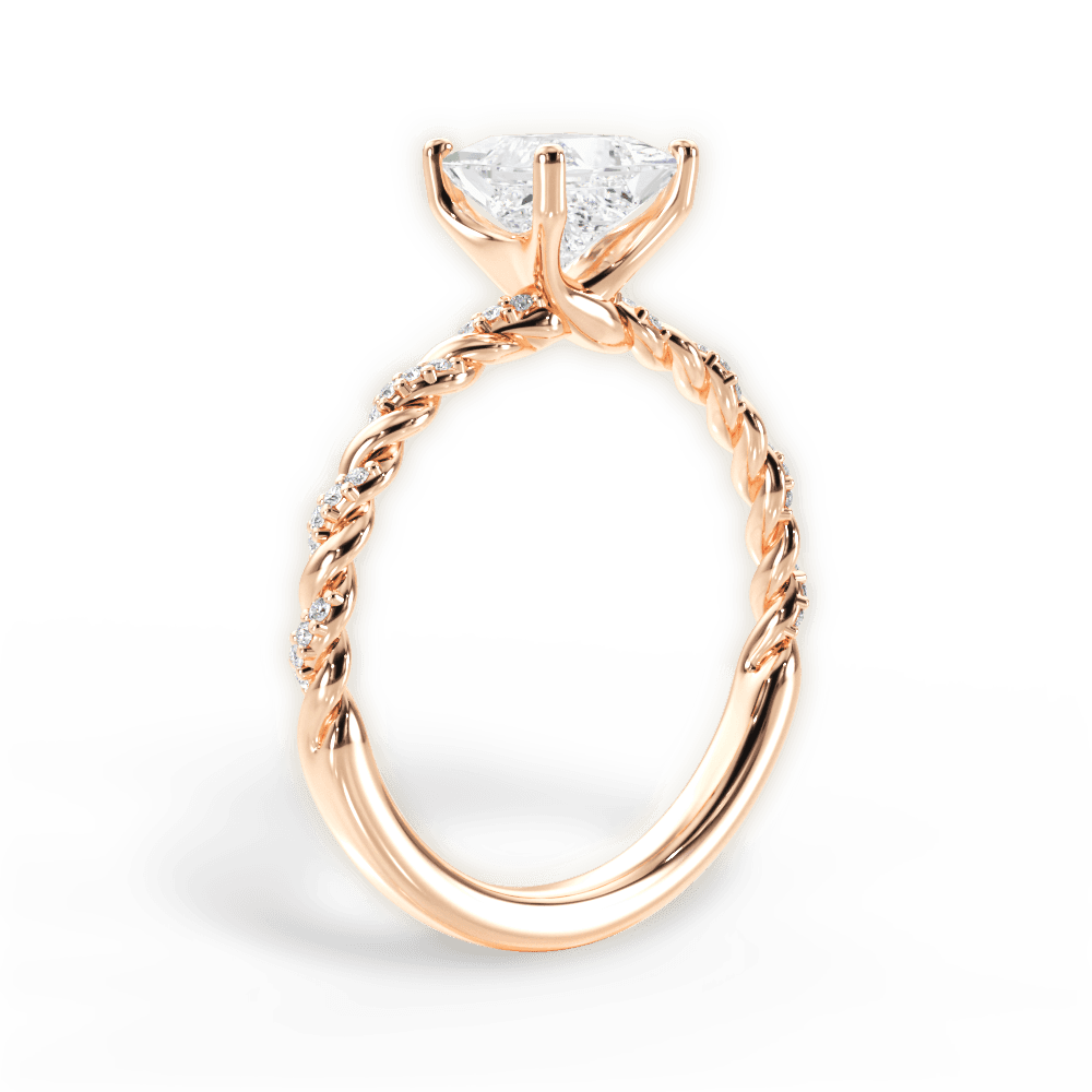 14kt Rose Gold/18kt Rose Gold/princess/front