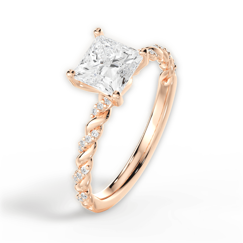 14kt Rose Gold/18kt Rose Gold/princess/perspective