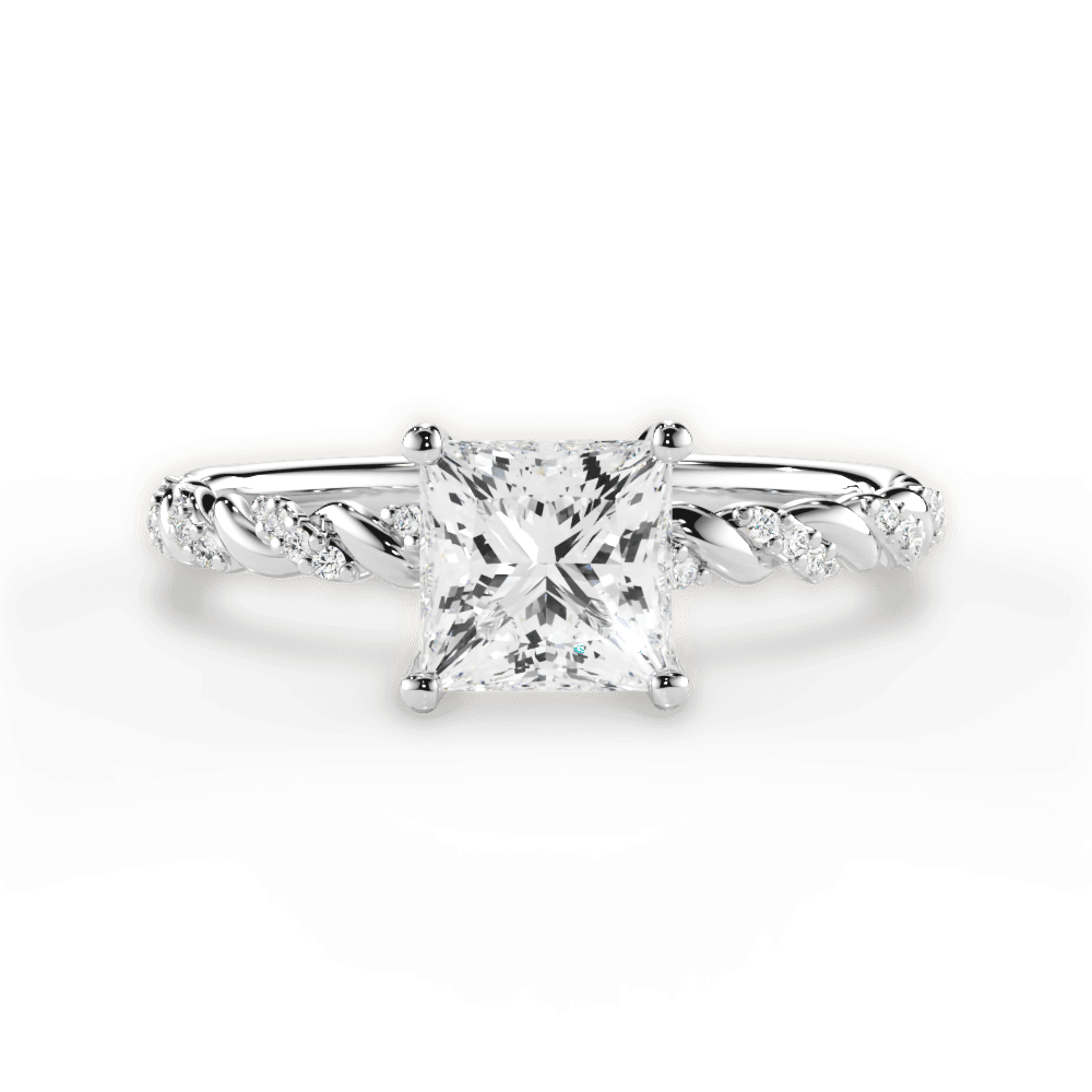 14kt White Gold/18kt White Gold/Platinum/princess/top