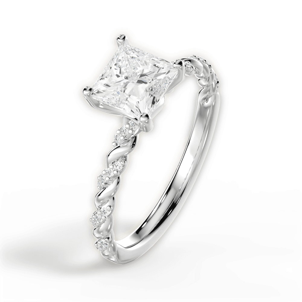 14kt White Gold/18kt White Gold/Platinum/princess/perspective