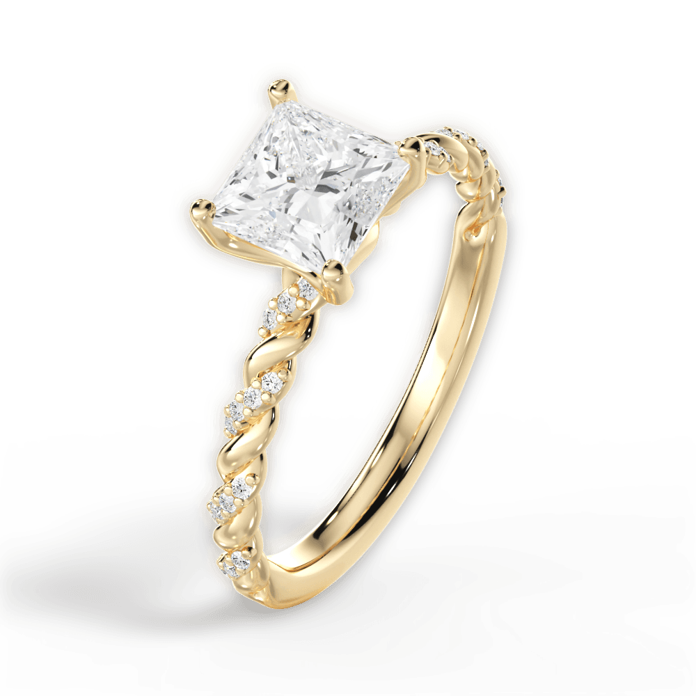 14kt Yellow Gold/18kt Yellow Gold/princess/perspective
