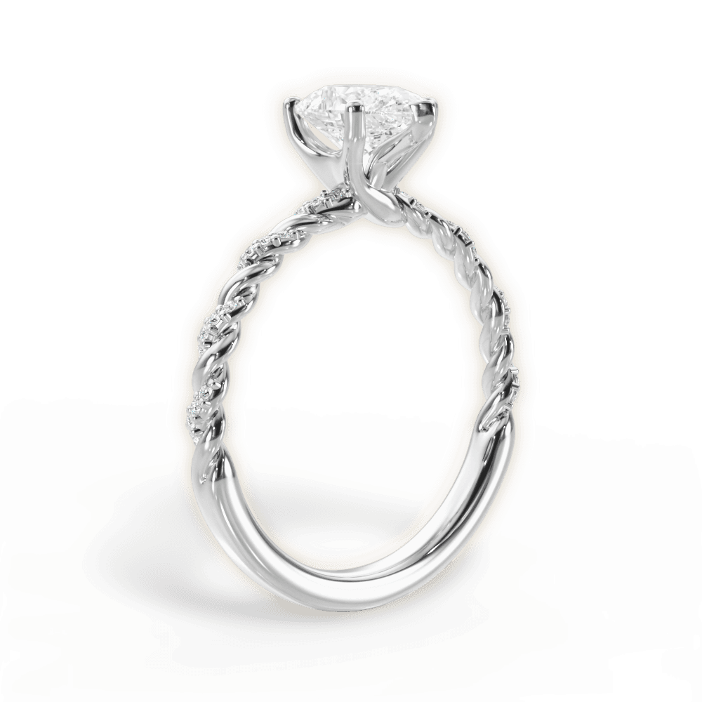 14kt White Gold/18kt White Gold/Platinum/pear/front