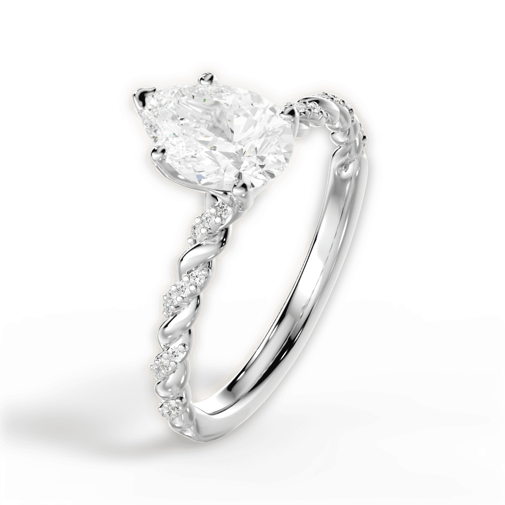 14kt White Gold/18kt White Gold/Platinum/pear/perspective