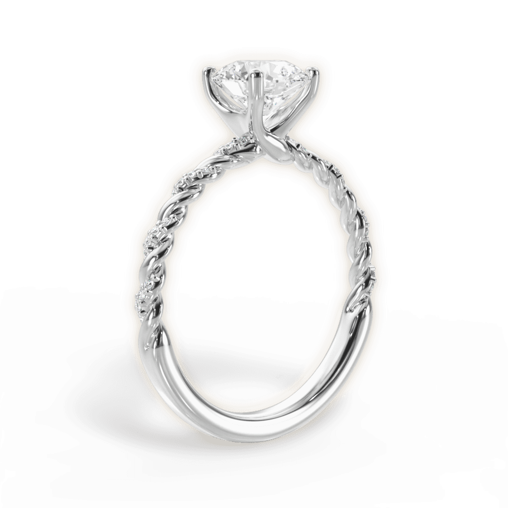 14kt White Gold/18kt White Gold/Platinum/round/front