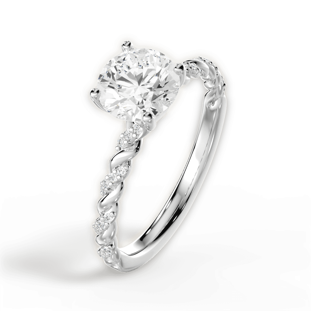 14kt White Gold/18kt White Gold/Platinum/round/perspective