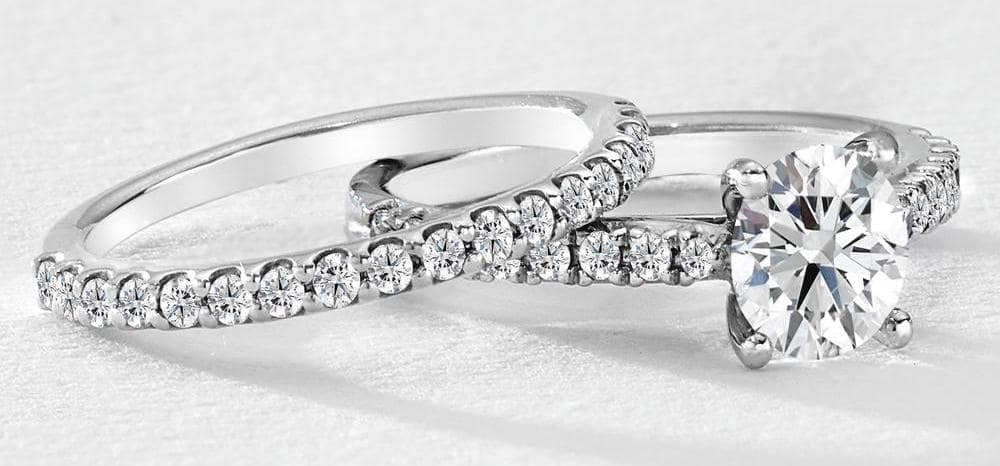 diamond engagement ring and wedding band