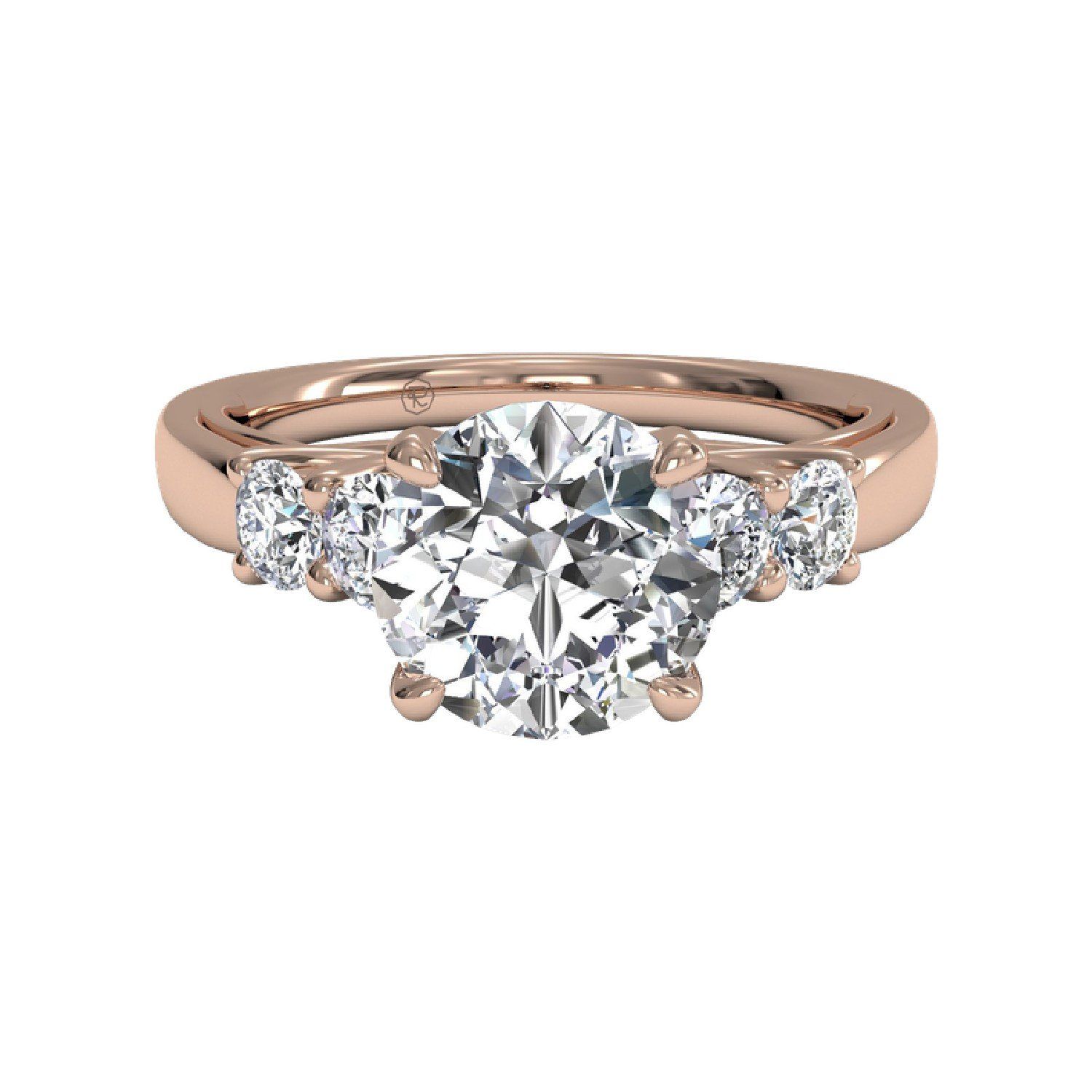 rose gold five stone engagement ring