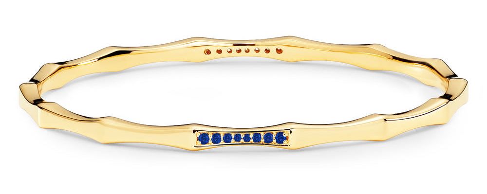 yellow gold and sapphire bangle bracelet
