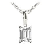 emerald cut diamond pendant