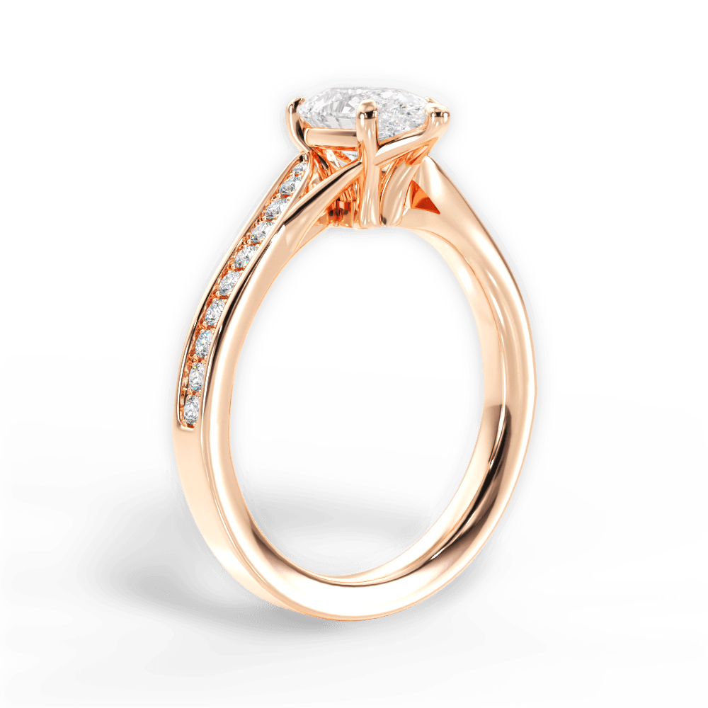 14kt Rose Gold/18kt Rose Gold/pear/front