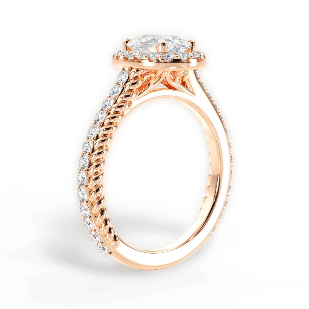 14kt Rose Gold/18kt Rose Gold/oval/front