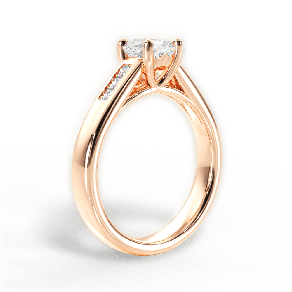 14kt Rose Gold/18kt Rose Gold/cushion/front