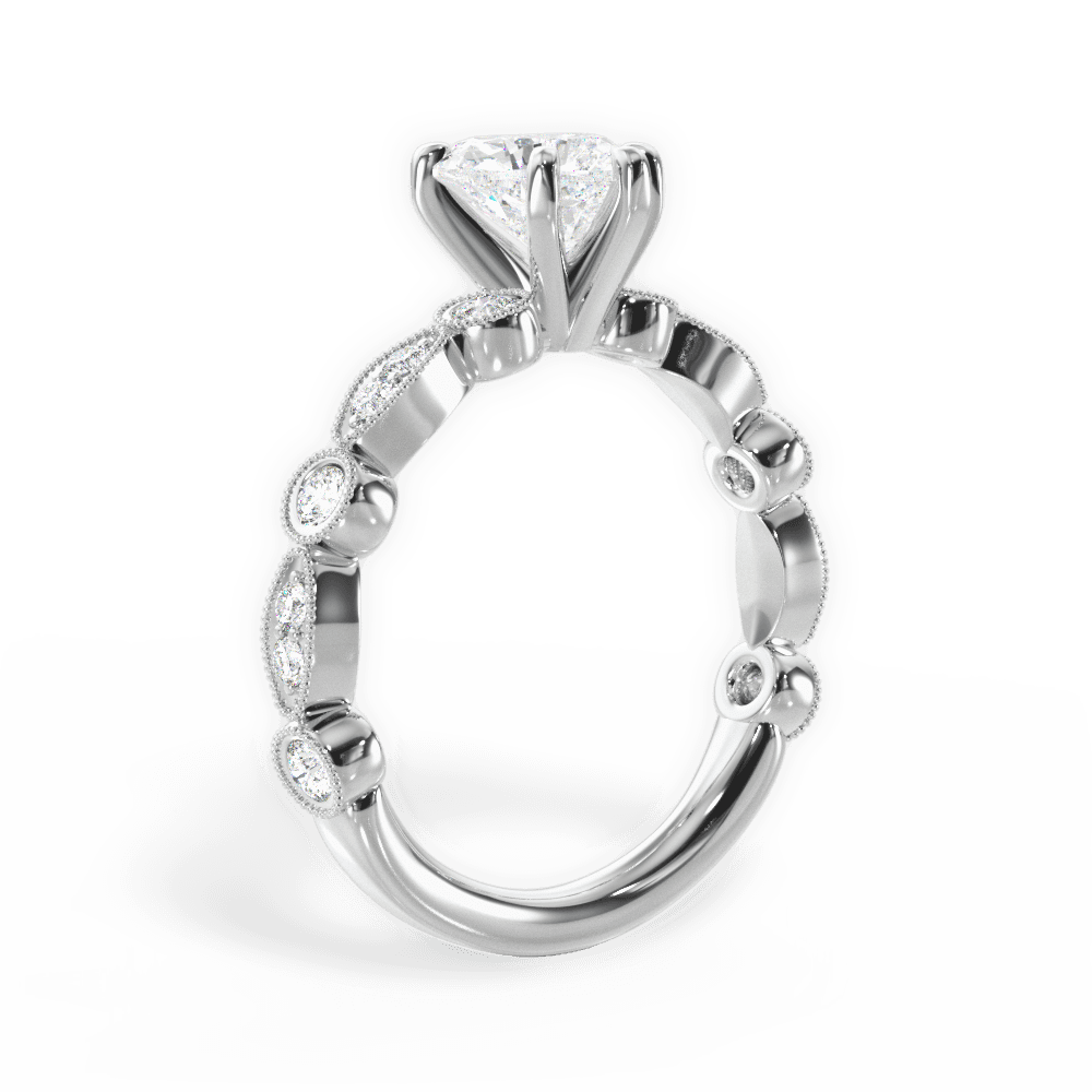 14kt White Gold/18kt White Gold/Platinum/heart/front