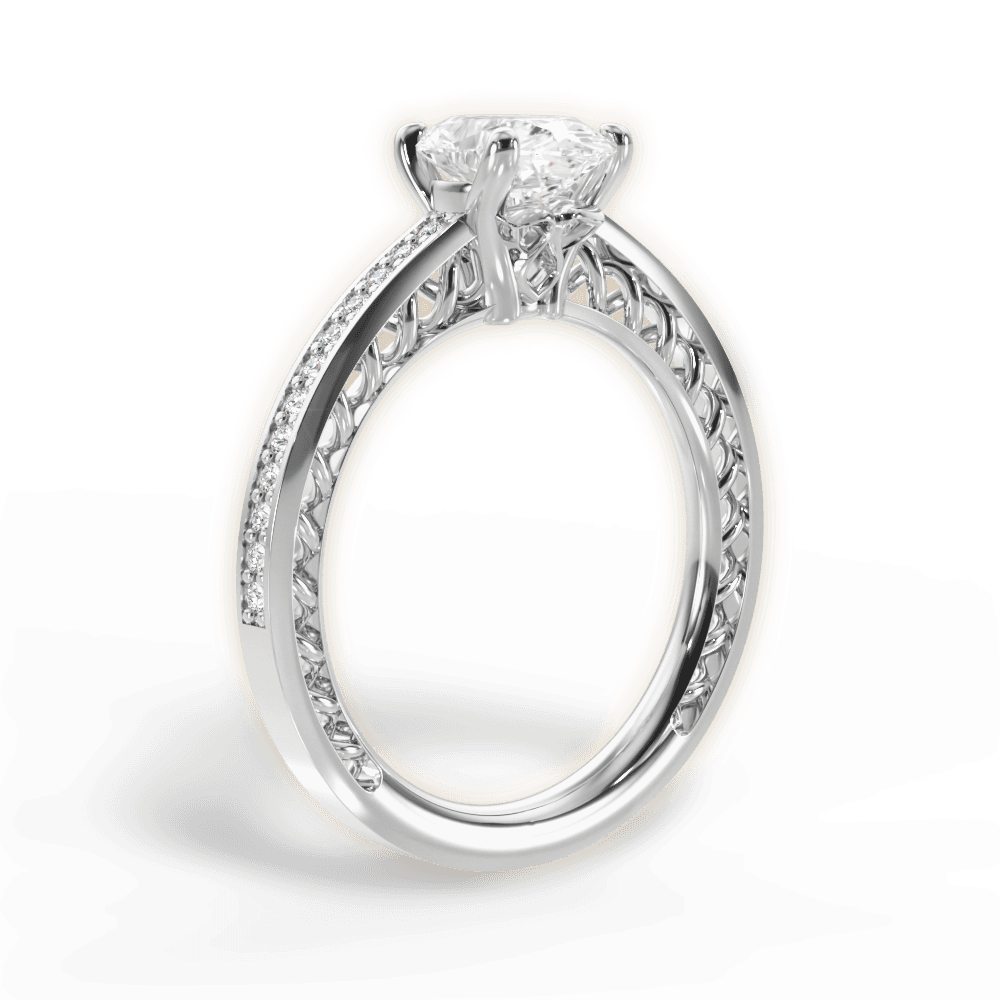 14kt White Gold/18kt White Gold/Platinum/oval/front