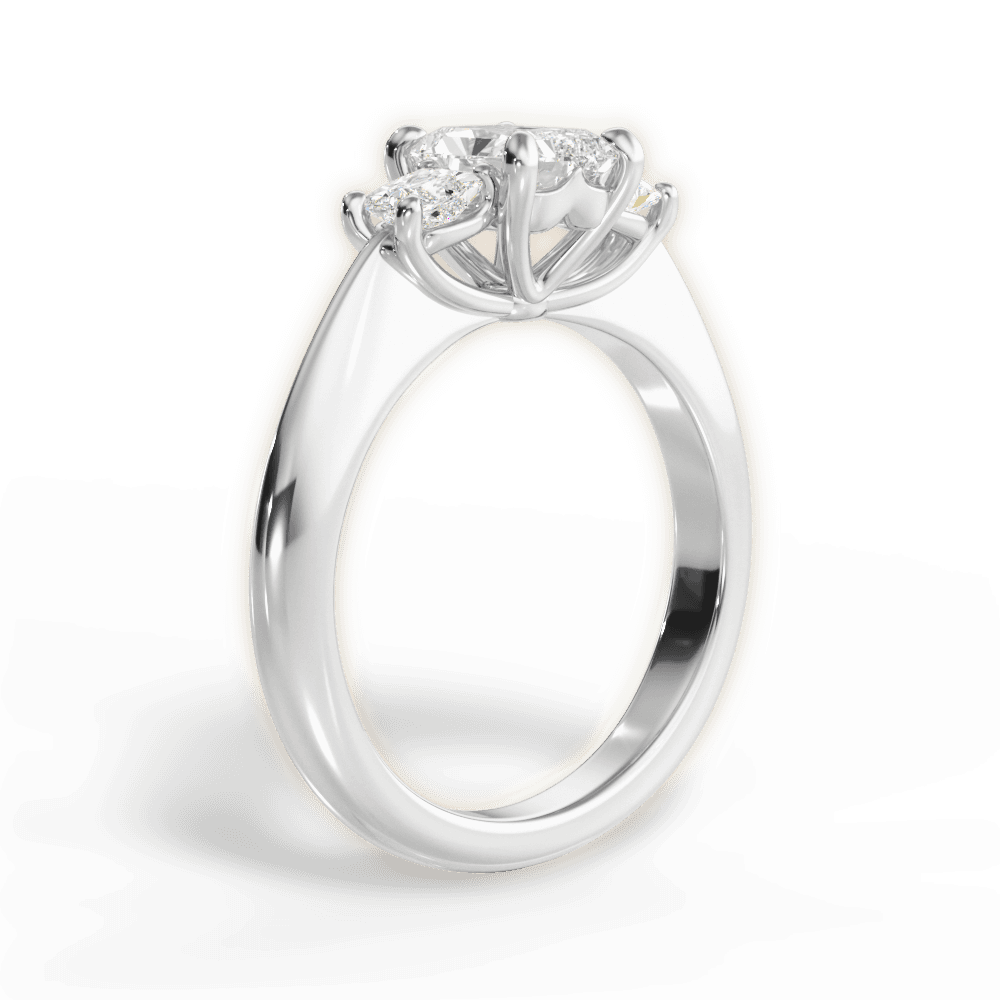 14kt White Gold/18kt White Gold/Platinum/radiant/front