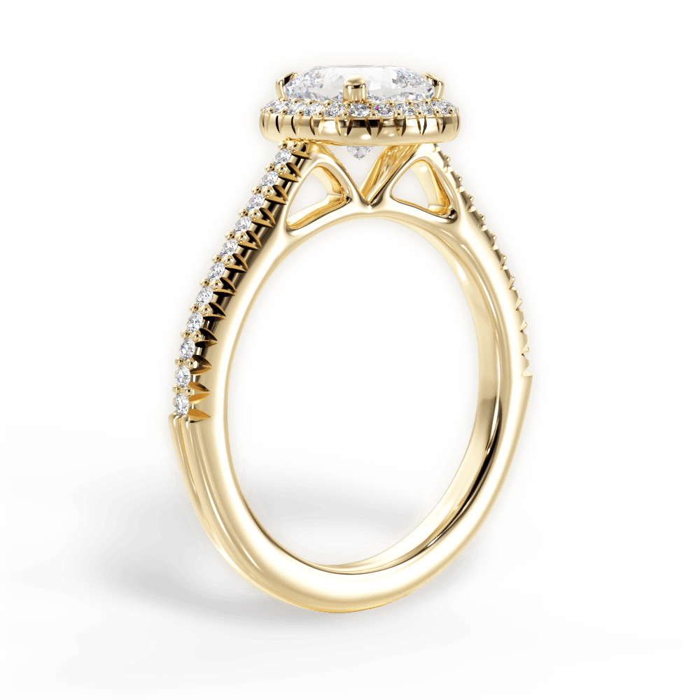 14kt Yellow Gold/18kt Yellow Gold/cushion/front