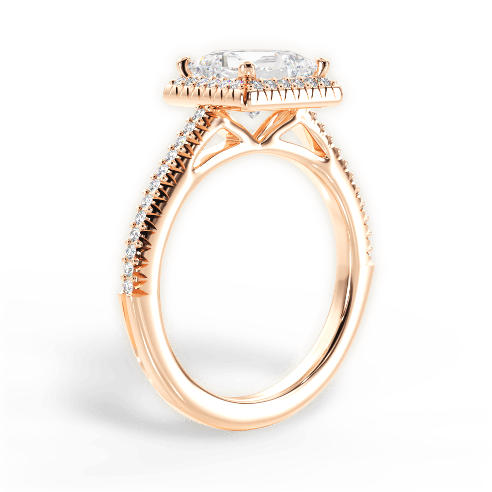 14kt Rose Gold/18kt Rose Gold/princess/front