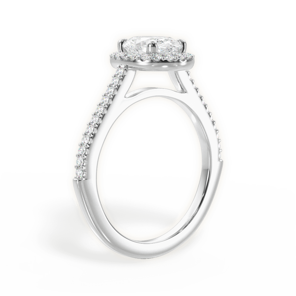 14kt White Gold/18kt White Gold/Platinum/oval/front