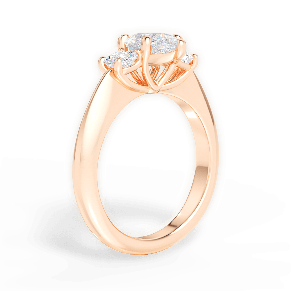 14kt Rose Gold/18kt Rose Gold/pear/front
