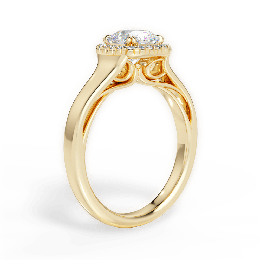 14kt Yellow Gold/18kt Yellow Gold/asscher/front