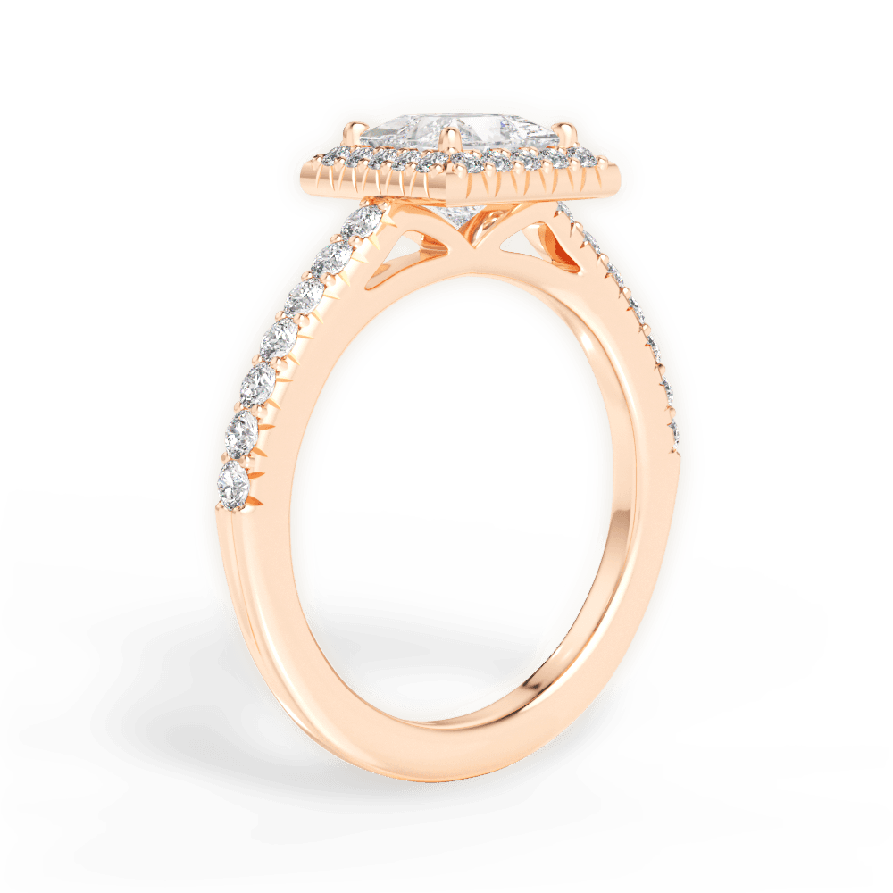 14kt Rose Gold/18kt Rose Gold/princess/front