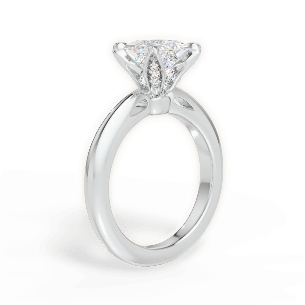 14kt White Gold/18kt White Gold/Platinum/princess/front
