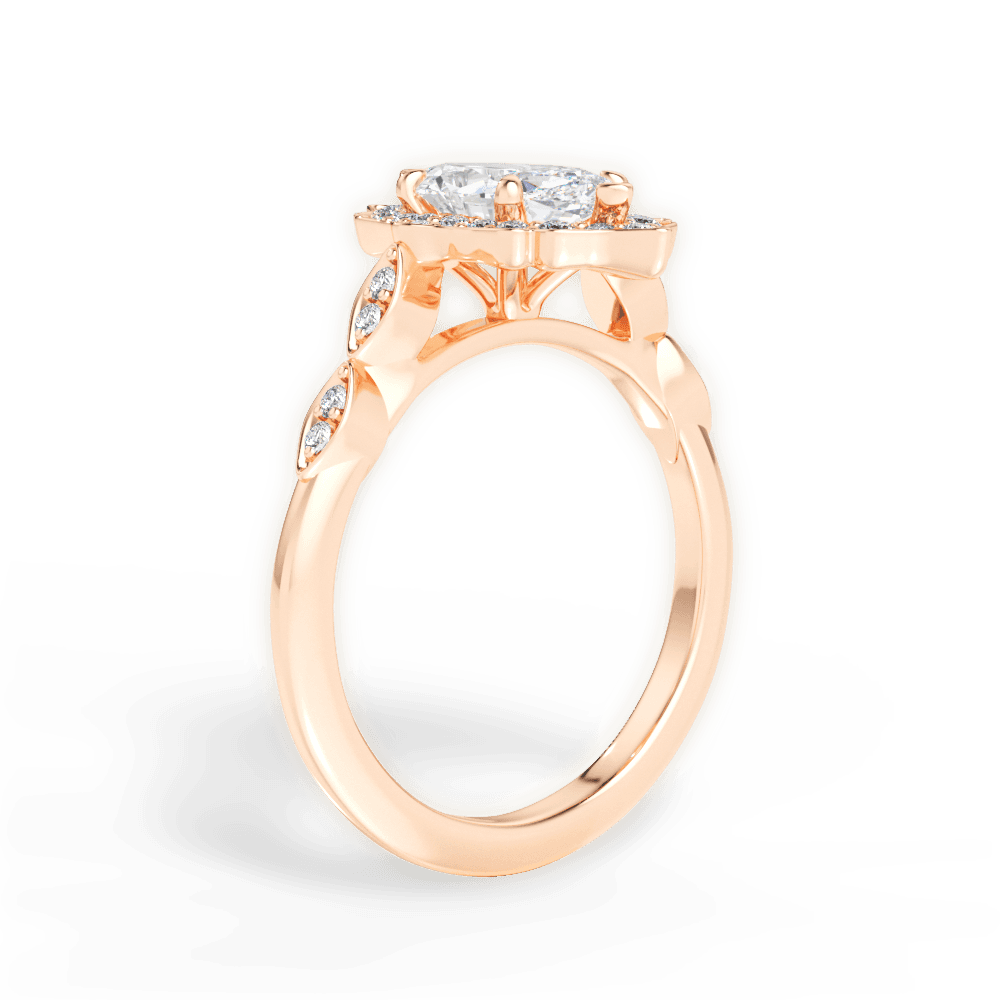14kt Rose Gold/18kt Rose Gold/marquise/front
