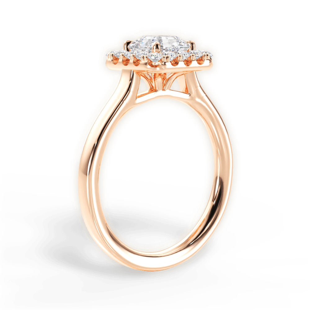 14kt Rose Gold/18kt Rose Gold/asscher/front