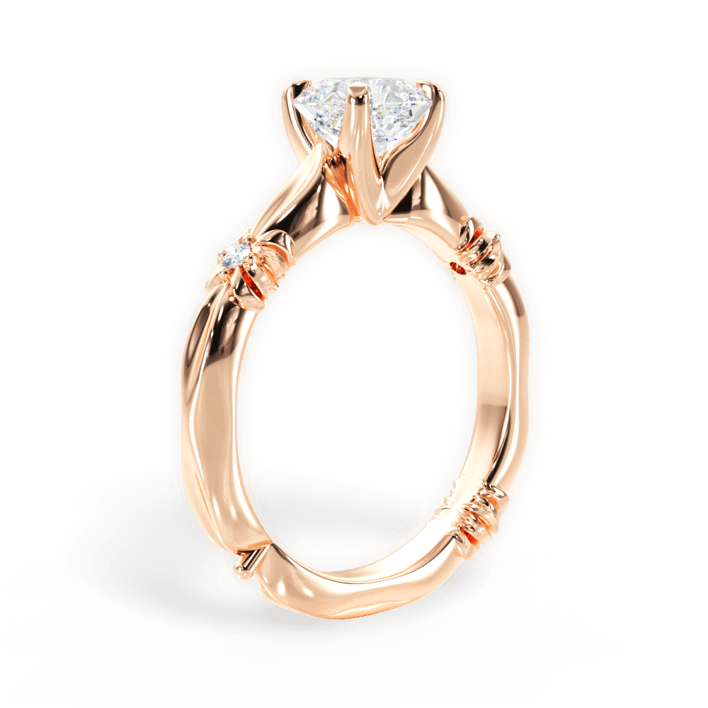 14kt Rose Gold/18kt Rose Gold/asscher/front