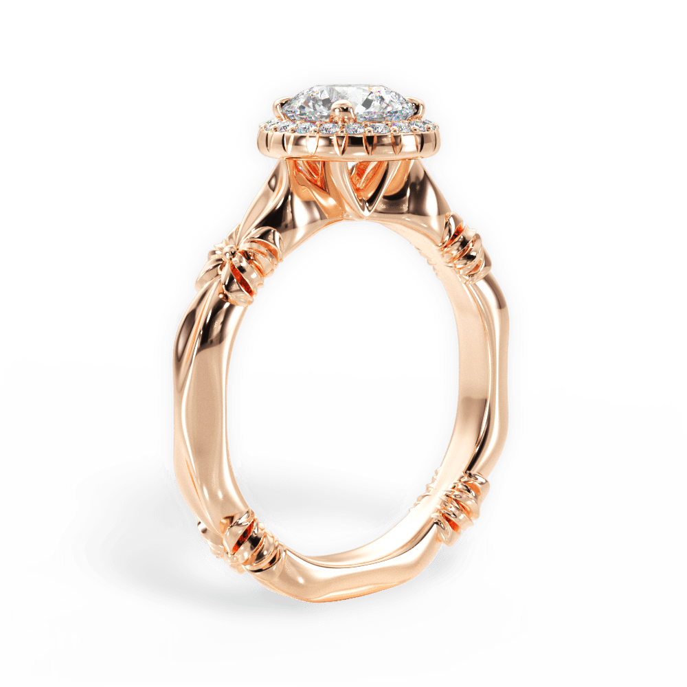 14kt Rose Gold/18kt Rose Gold/round/front