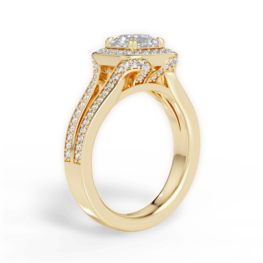 14kt Yellow Gold/18kt Yellow Gold/asscher/front