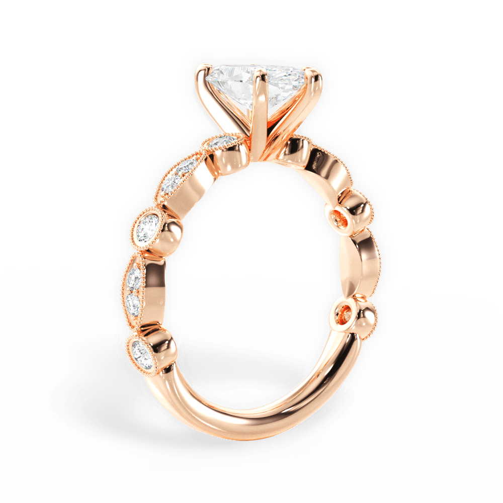 14kt Rose Gold/18kt Rose Gold/marquise/front