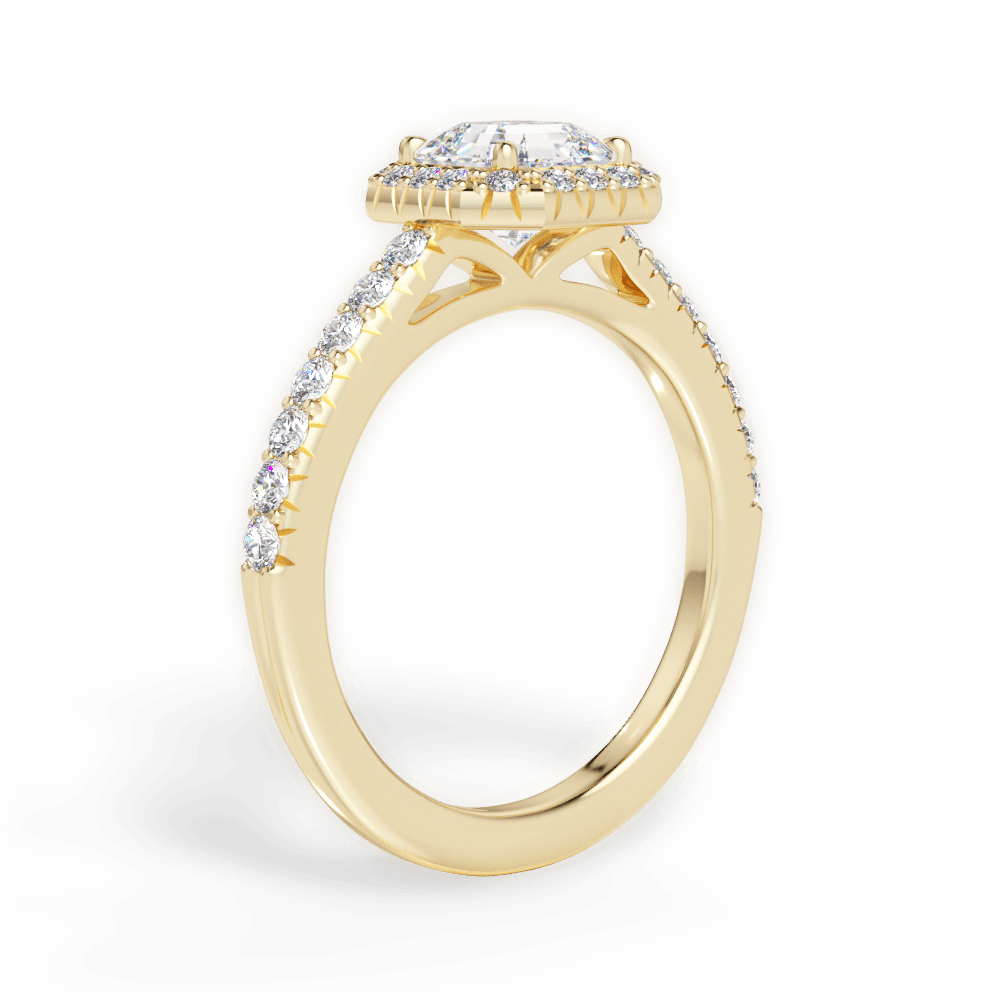 14kt Yellow Gold/18kt Yellow Gold/asscher/front