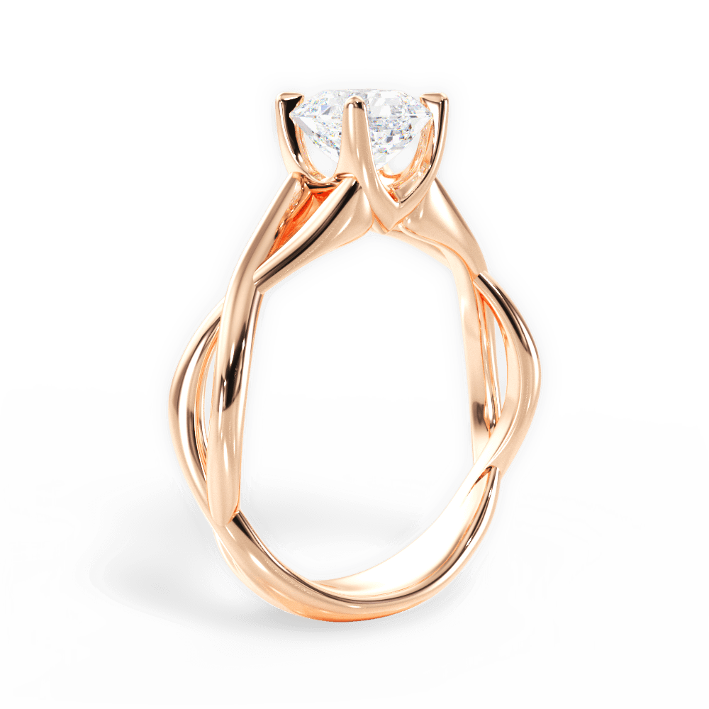 14kt Rose Gold/18kt Rose Gold/asscher/front