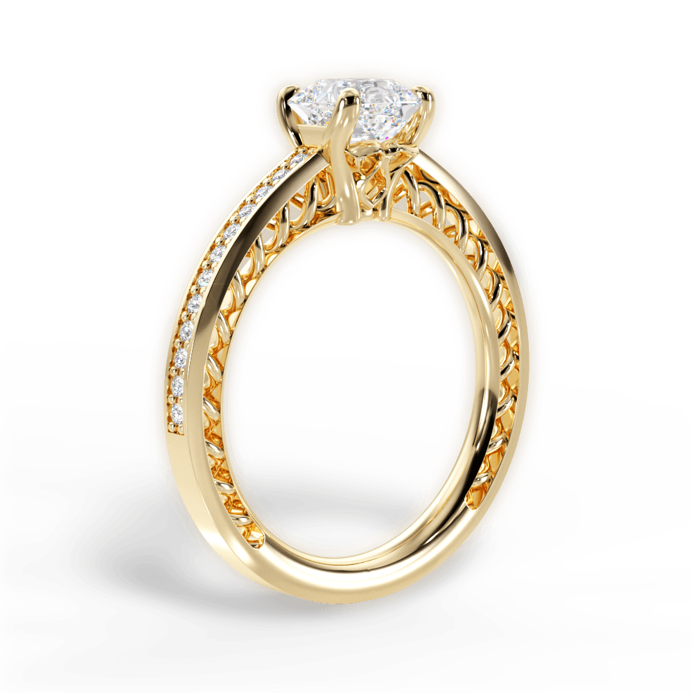 14kt Yellow Gold/18kt Yellow Gold/asscher/front