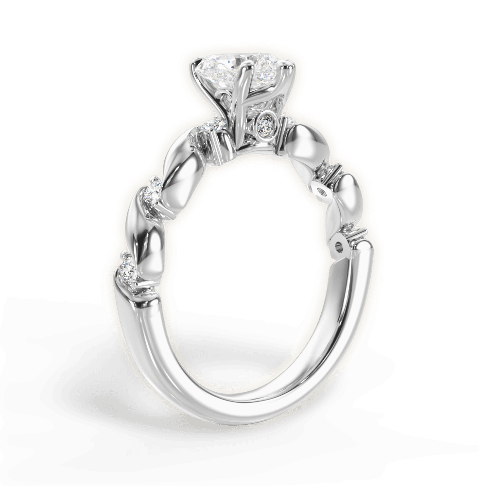 14kt White Gold/18kt White Gold/Platinum/heart/front