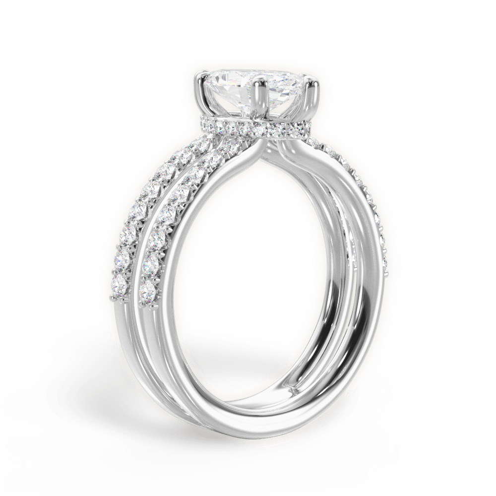 14kt White Gold/18kt White Gold/Platinum/marquise/front