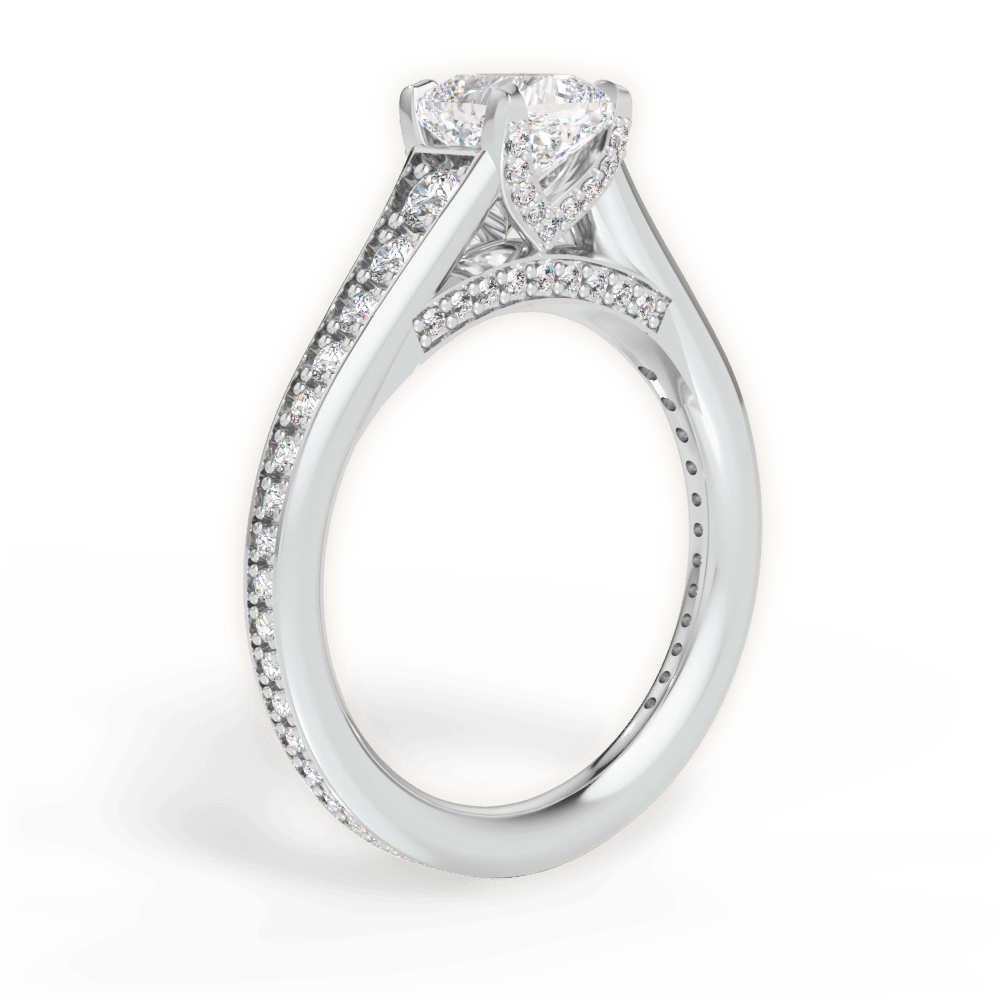 14kt White Gold/18kt White Gold/Platinum/cushion/front