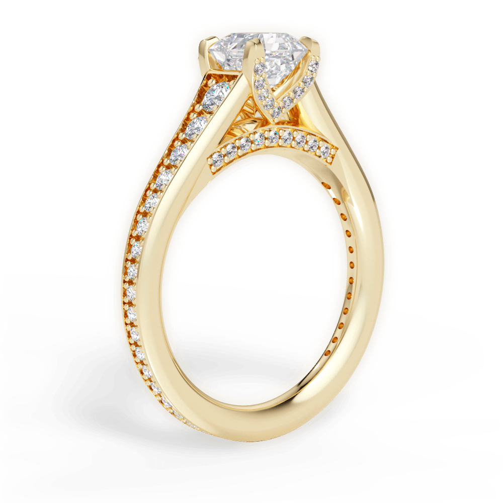 14kt Yellow Gold/18kt Yellow Gold/asscher/front