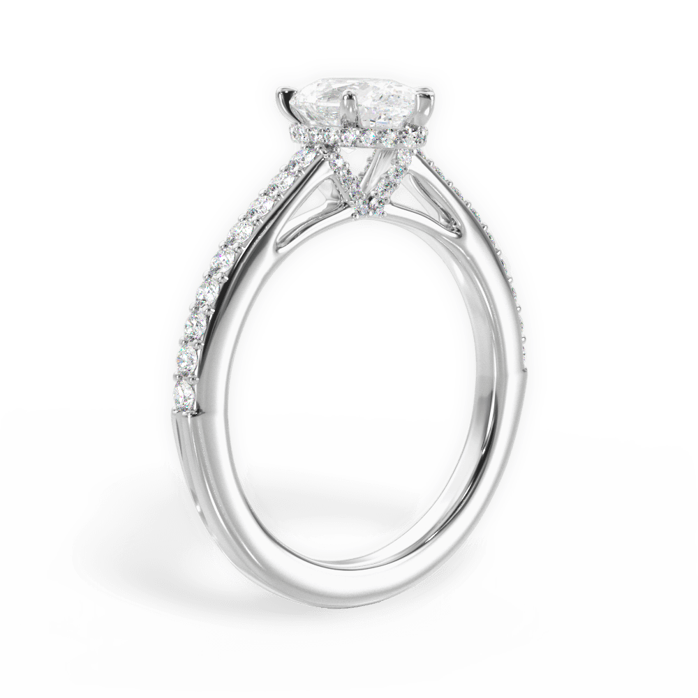 14kt White Gold/18kt White Gold/Platinum/pear/front