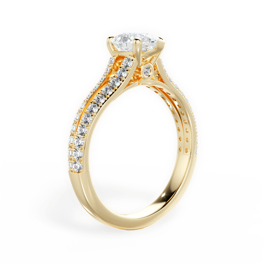 14kt Yellow Gold/18kt Yellow Gold/pear/front