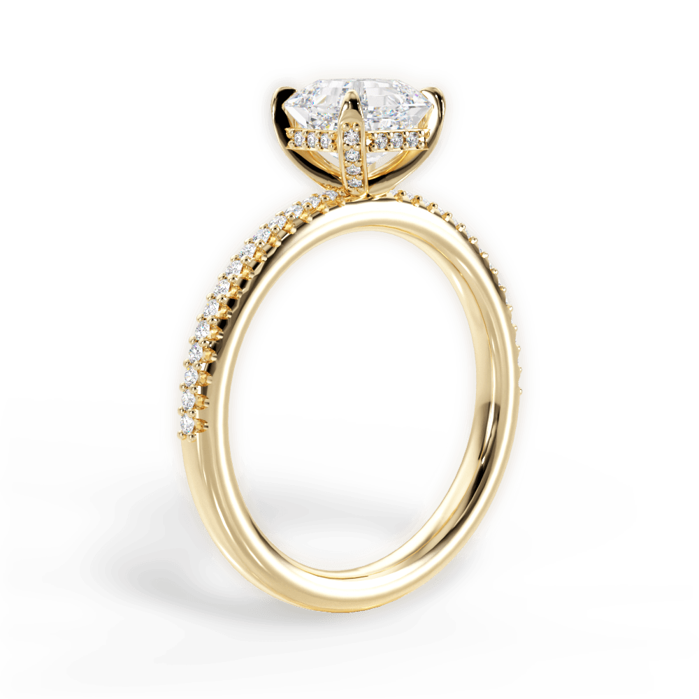 14kt Yellow Gold/18kt Yellow Gold/asscher/front