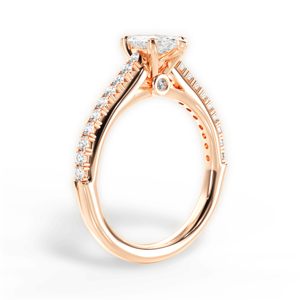 14kt Rose Gold/18kt Rose Gold/marquise/front